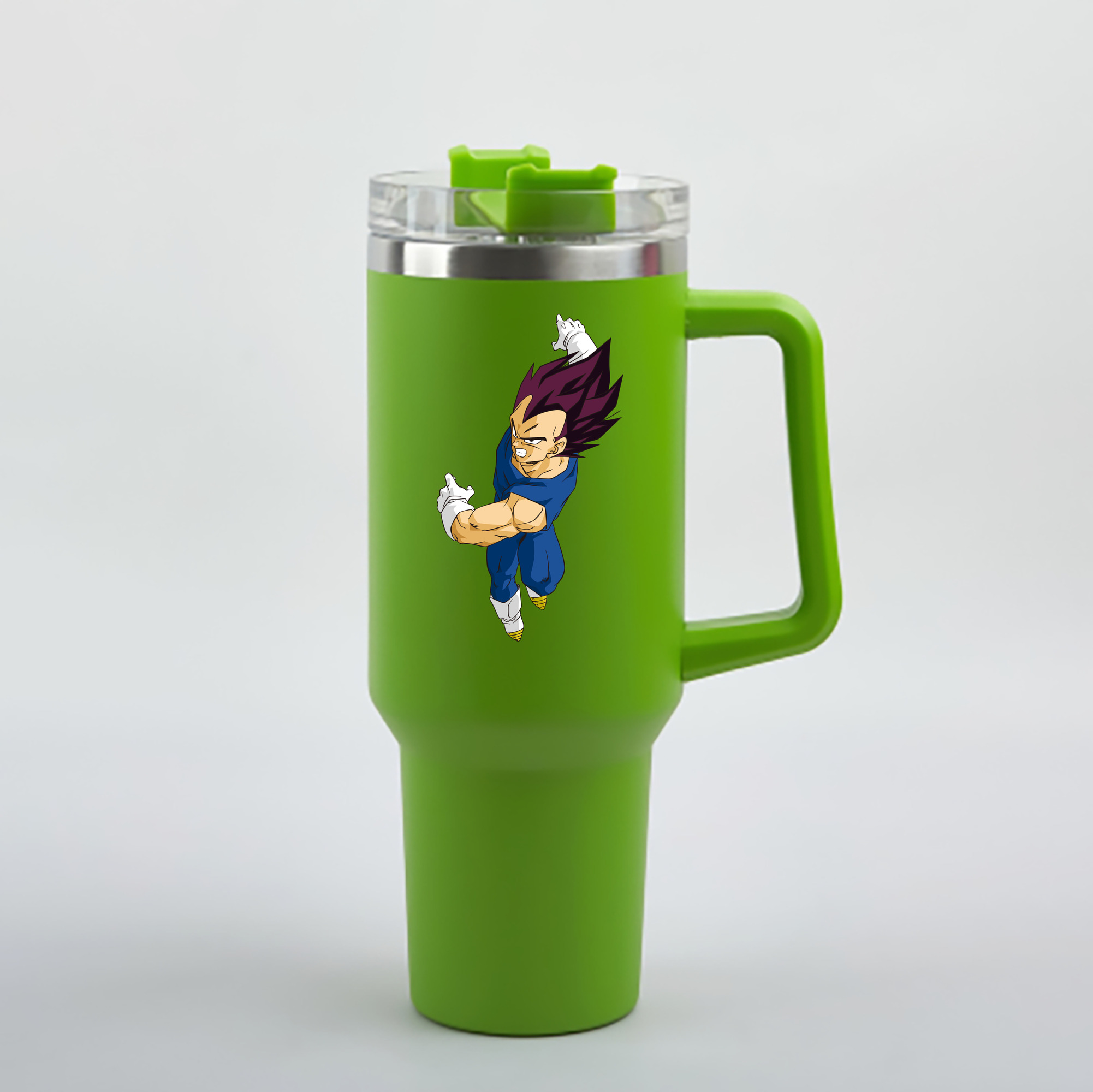 （画像用） ドラゴンボール ベジータ四世（Bejīta Yonsei）DRAGON BALL Vegeta IV 1200mL車用タンブラー - クリスタルステッカー（プラスチックストロー付き）